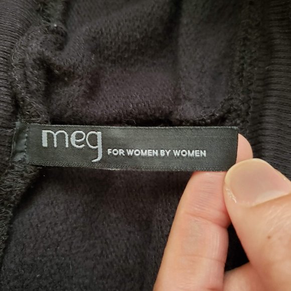 Meg Kinney French Terry High Rise Jogger Pants Black Size Small - Picture 4 of 10